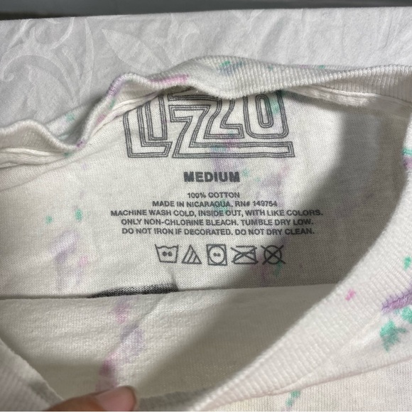 Official LIZZO Merch Tie Dye Rainbow Bubble Letters U R Special Medium T Shirt - Picture 9 of 11